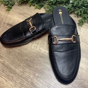 Big Buddha black slip on buckle slides mules Ladies Size 10
